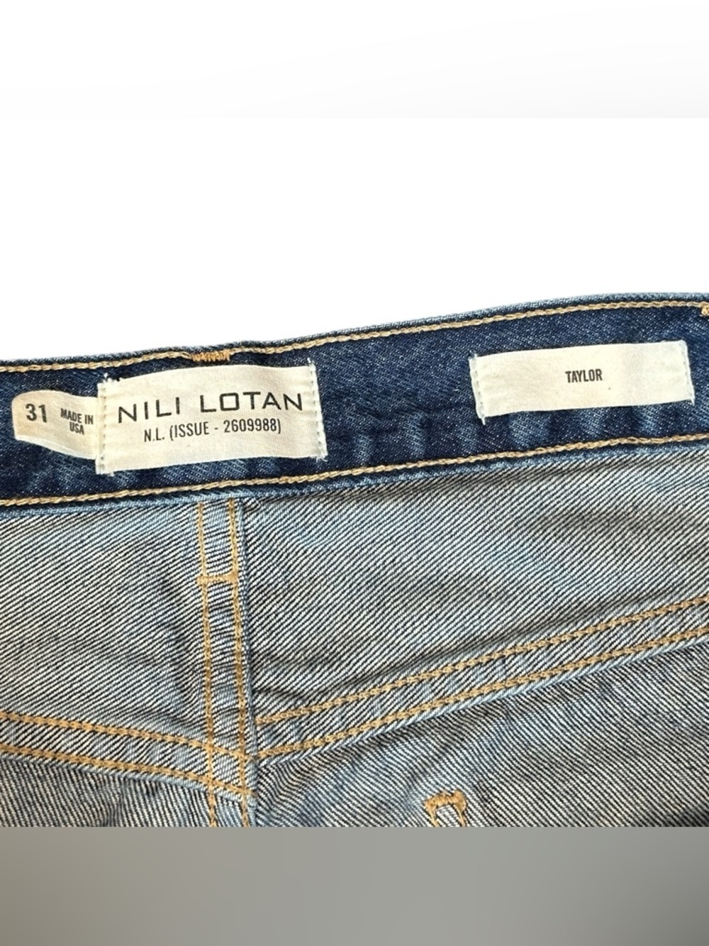 Nili Lotan Taylor Relaxed Straight Taper Rigid Denim Jeans Simon Wash Women’s 31 - Picture 5 of 9